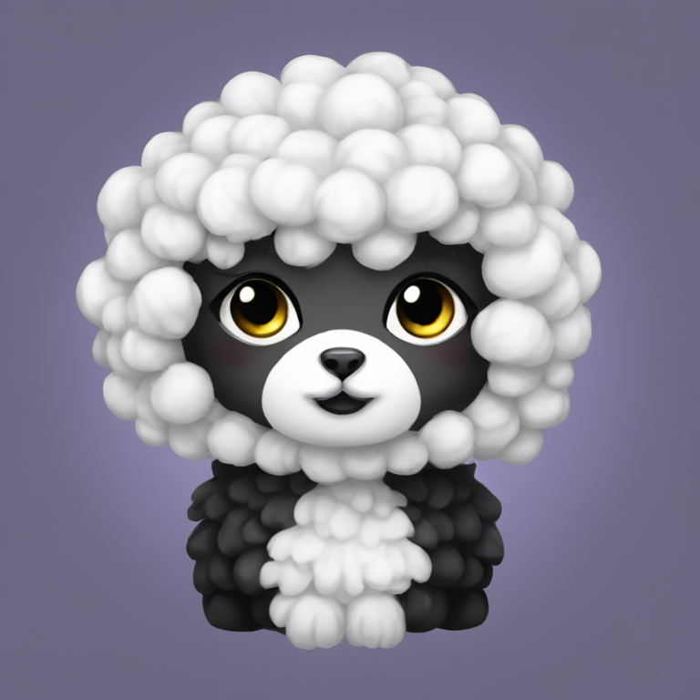 Kawaii cute goth ewe-emoji