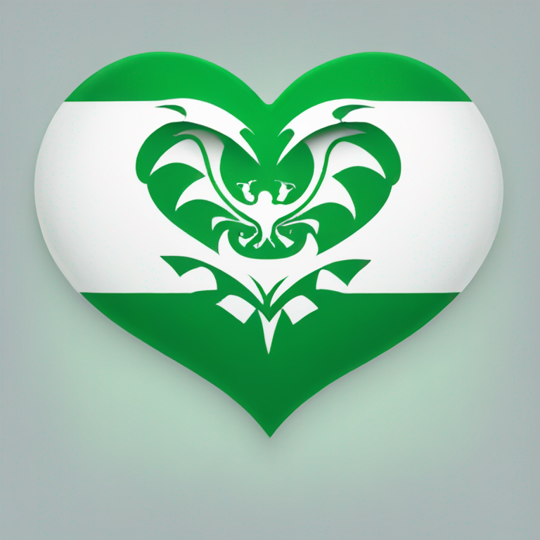 Green and white heart with Al-Ahli fc logo-emoji