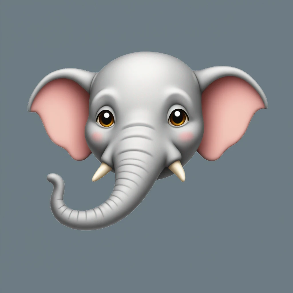 cute elephant head cartoon-emoji