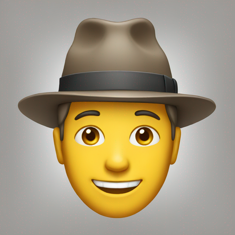 A man wearing a hat and smiling-emoji