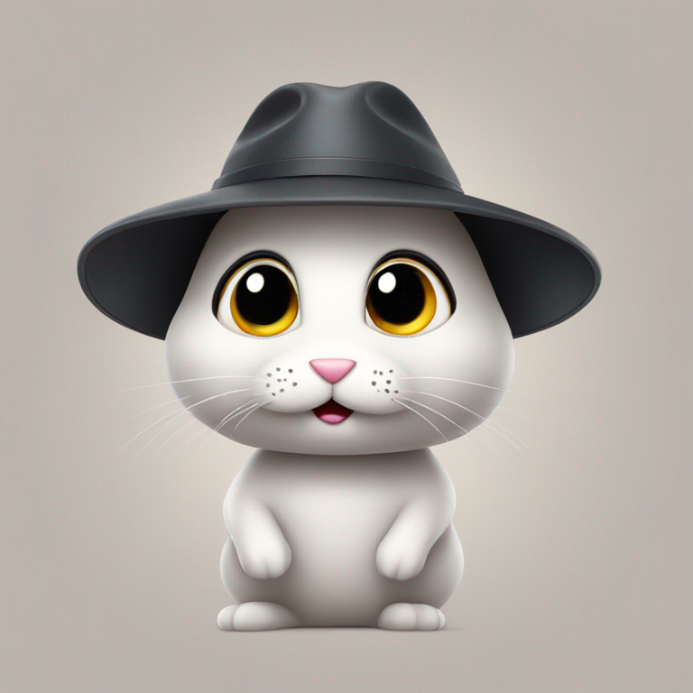 a cute 3d bunny looking like a spy-emoji