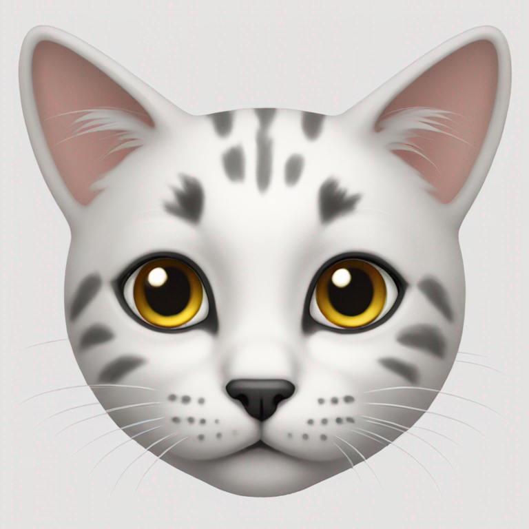 Little cat, mostly white with some black spot-emoji