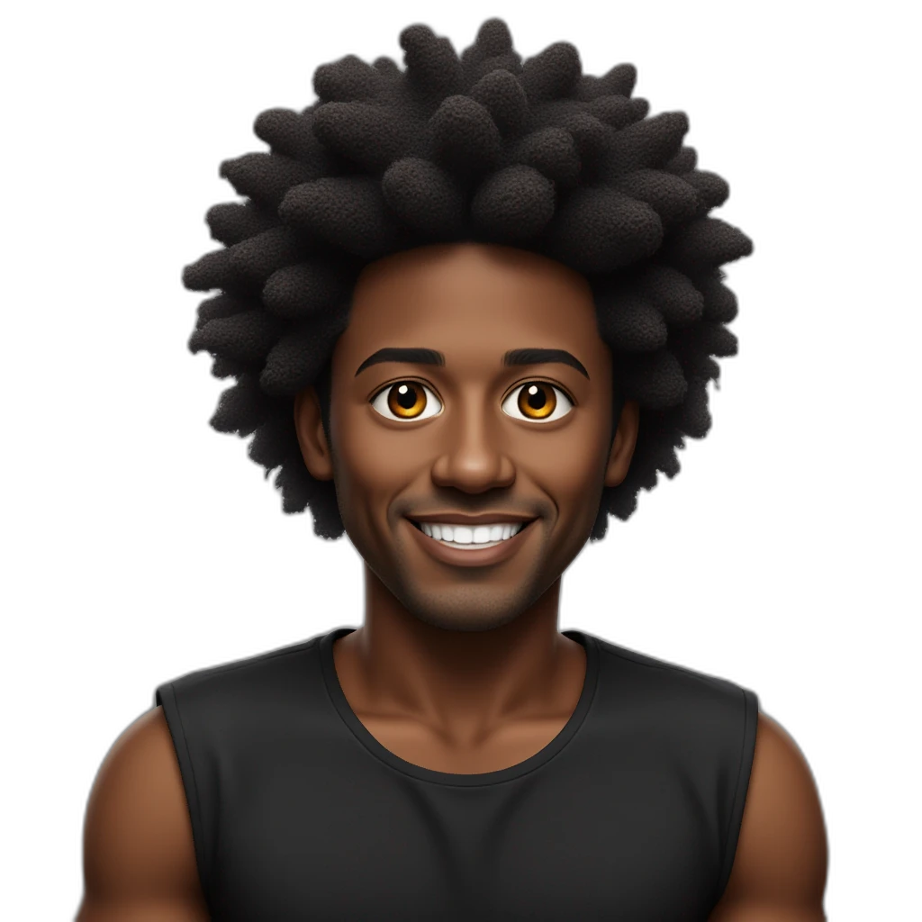 Un estudiante developer de pelo negro-emoji