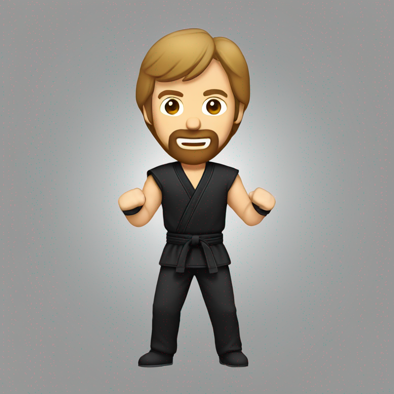 Chuck Norris, martial arts pose-emoji