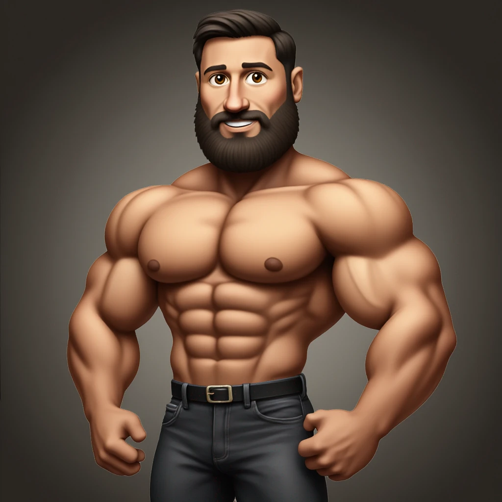 muscle man with barbu-emoji