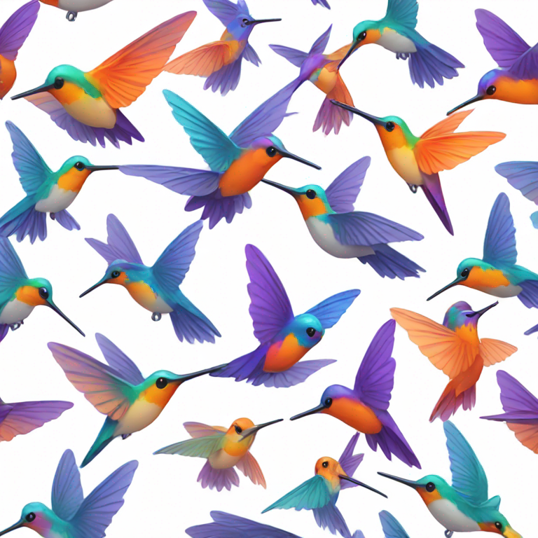 a colorful hummingbird with purple, orange and blue-emoji