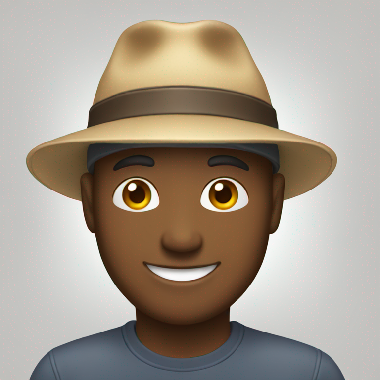 A man wearing a hat and smiling-emoji