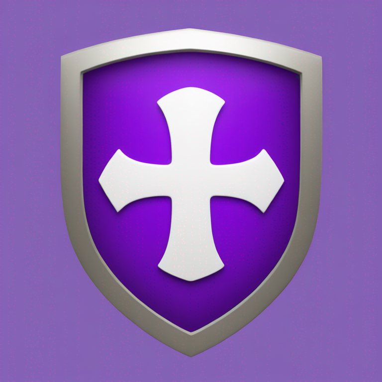 create a purple shield with a white plus/cross symbol in the center-emoji