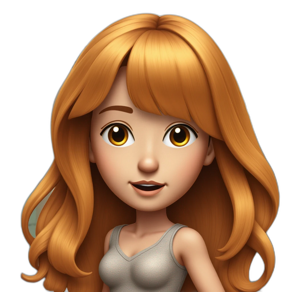 Beautiful girl with golden ginger hair-emoji