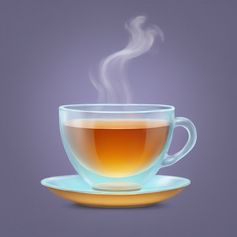 glass teacup with steamy tea-emoji