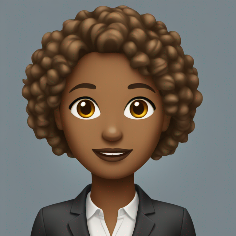 african american businesswoman with brown eyes and  curly hair-emoji