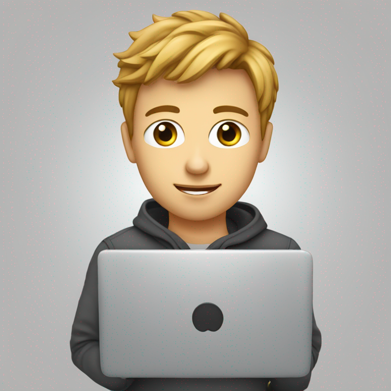 ein junge mit einem laptop und Kopfhörern-emoji