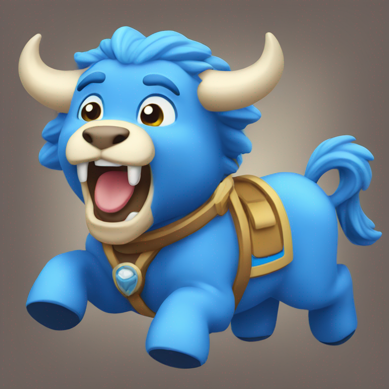 blue buffalo charging-emoji