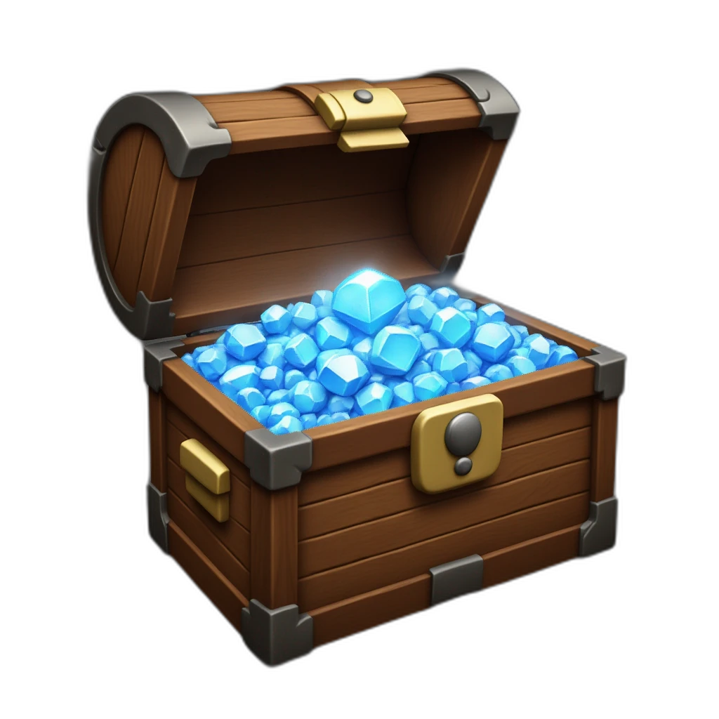 treasure chest with diamonds inside-emoji