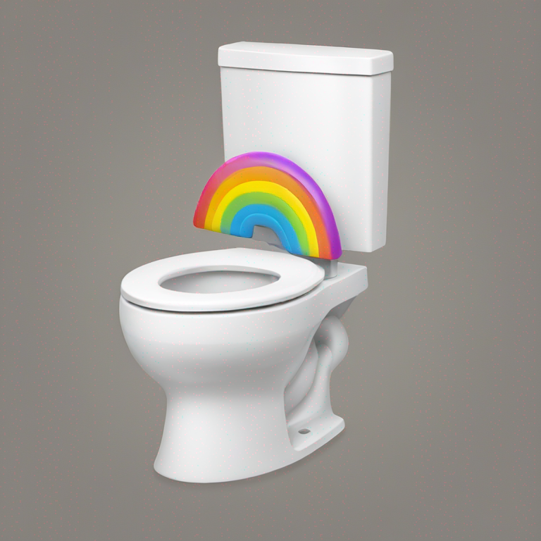 a rainbow skibidi toilet-emoji