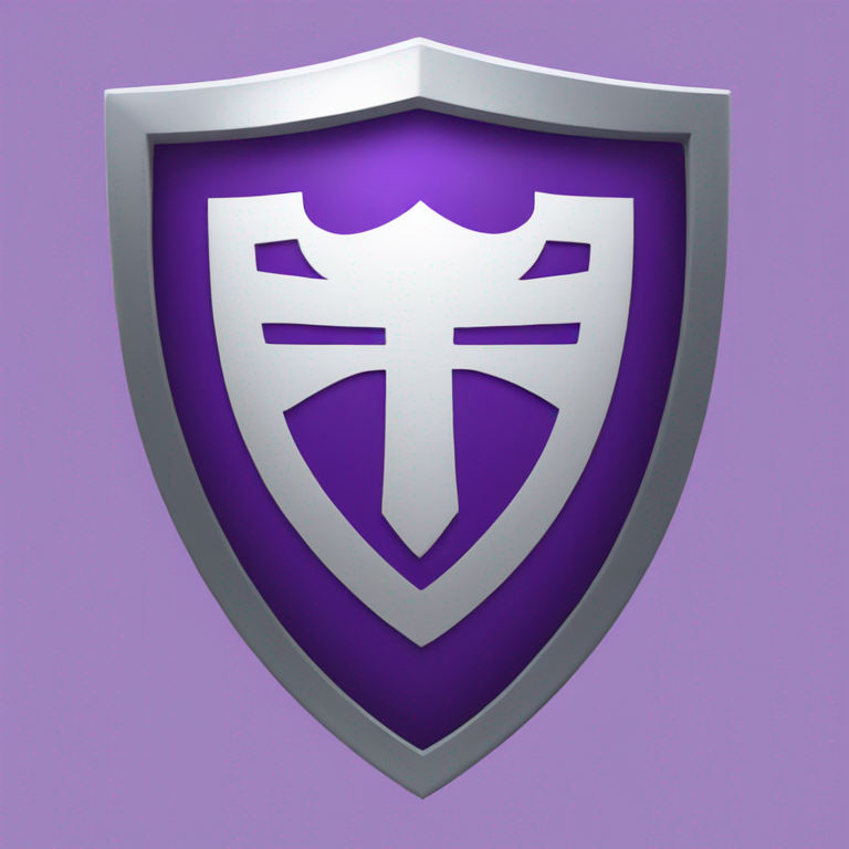 create a purple shield with a white + symbol in the center-emoji