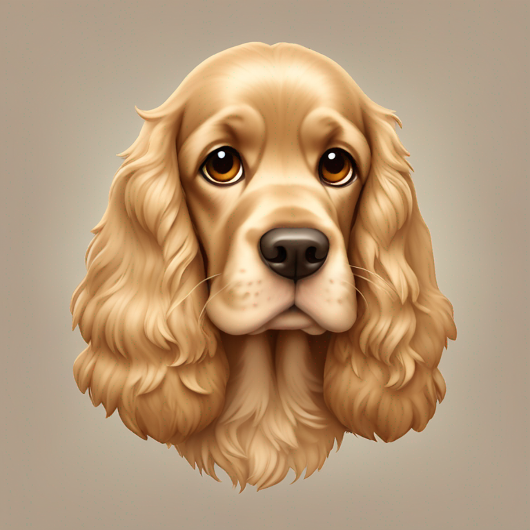 cocker spaniel beige con ciglia lunghe-emoji