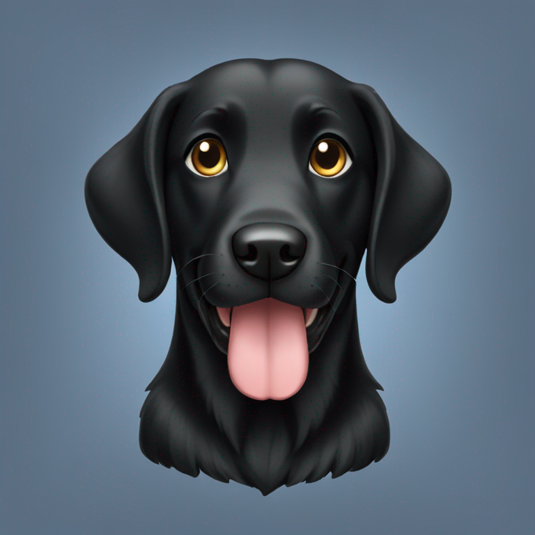 black retriever happy dog-emoji