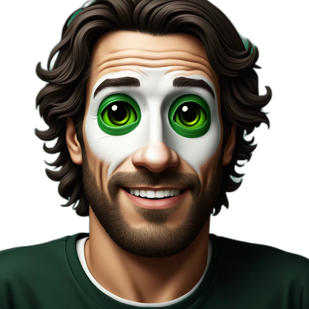 joven blanco y rubio con ojos verdes y barba y perilla-emoji