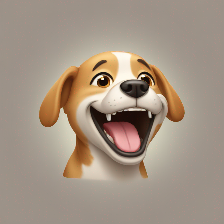 A dog laughs.-emoji