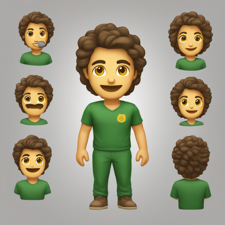 um emoji de um homem bilionário de cabelo encaracolado grande, cavanhaque e com um brasão de família oliveira-emoji