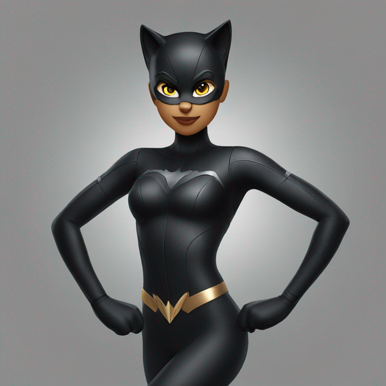 Cat Woman, dynamic pose-emoji