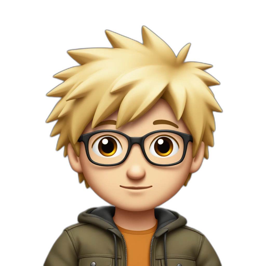 un blond à lunettes mignon-emoji