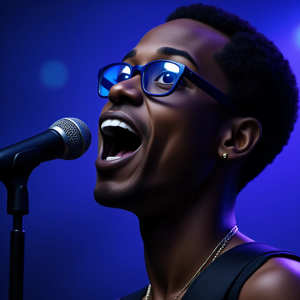 bold singer songwriter with blue glasses-emoji