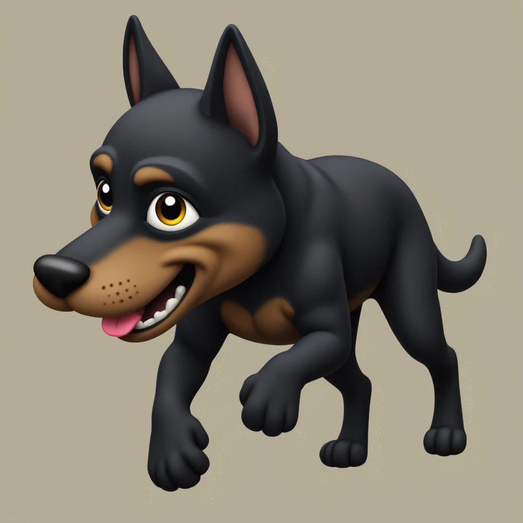 PERRO BLACO Y MANCHAS NEGRAS CORRIENDO-emoji