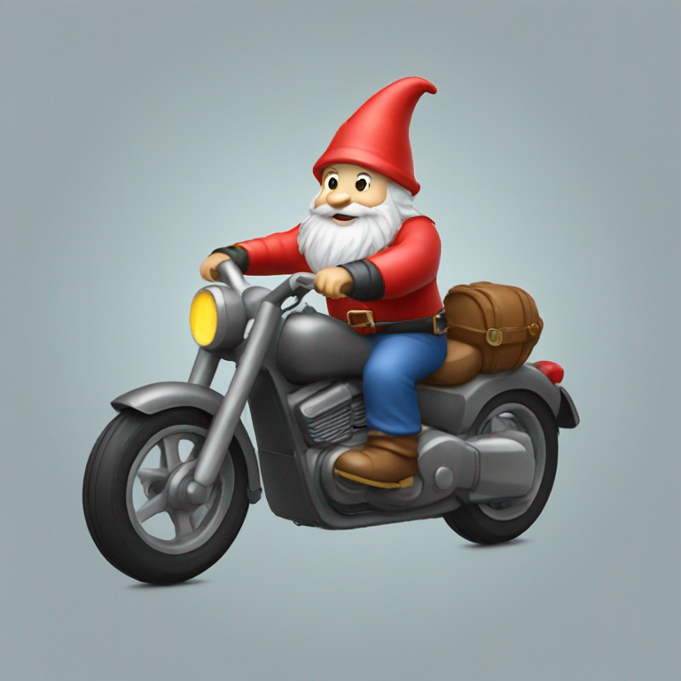 gnome riding a motorbike-emoji