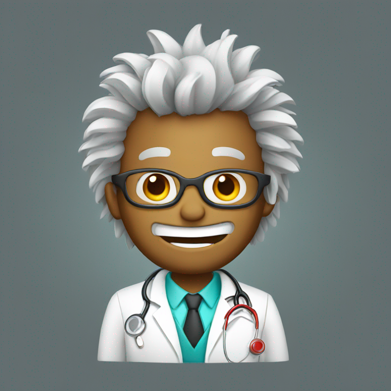 crazy doctor with crazy hair-emoji