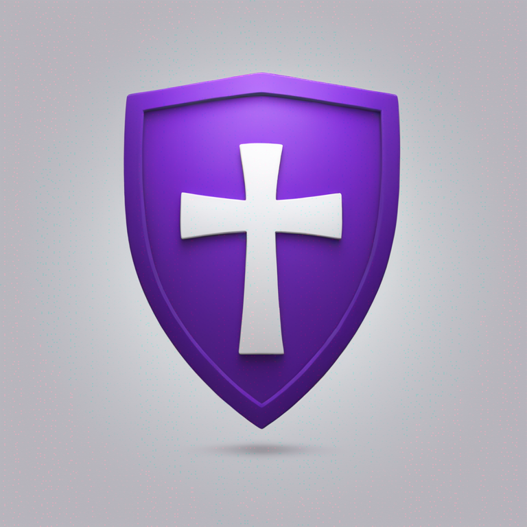 create a purple shield with a white cross/plus symbol in the center-emoji