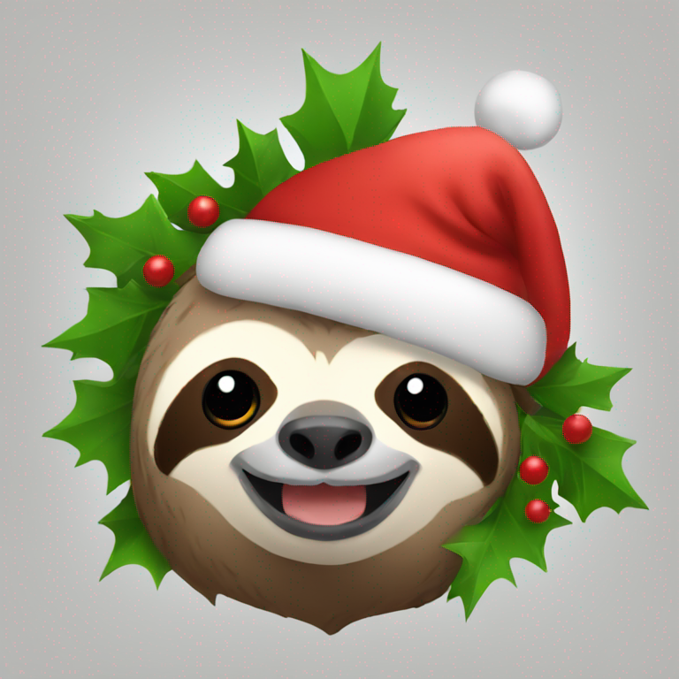 Sloth celebrating Christmas-emoji