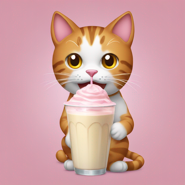 Cat drinking milkshake-emoji