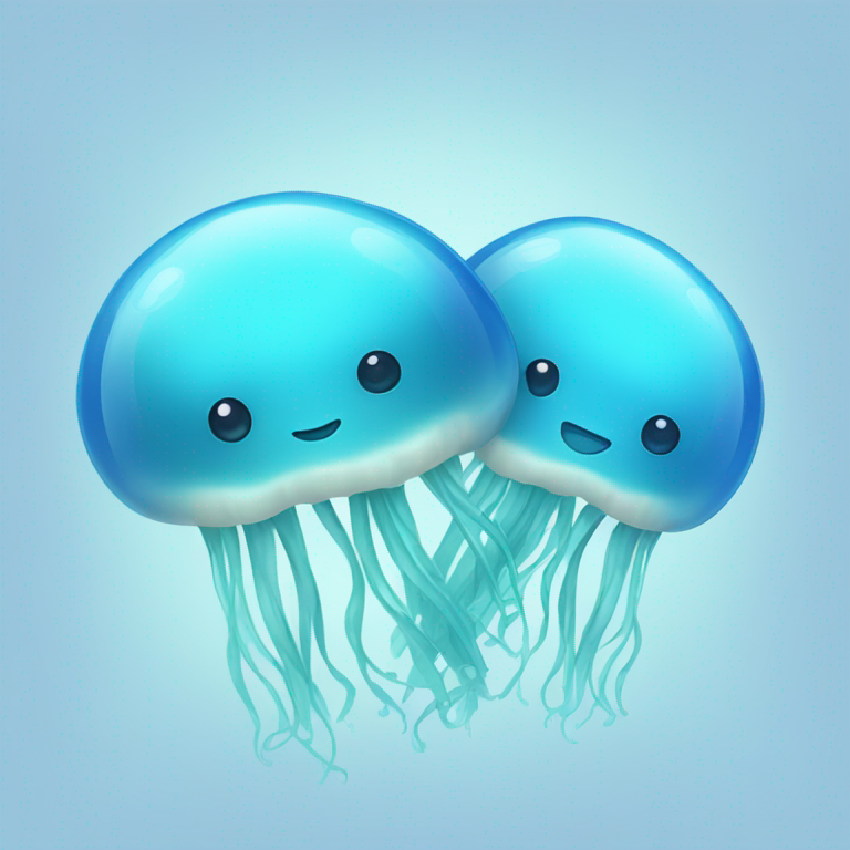 two light blue jellyfishes-emoji