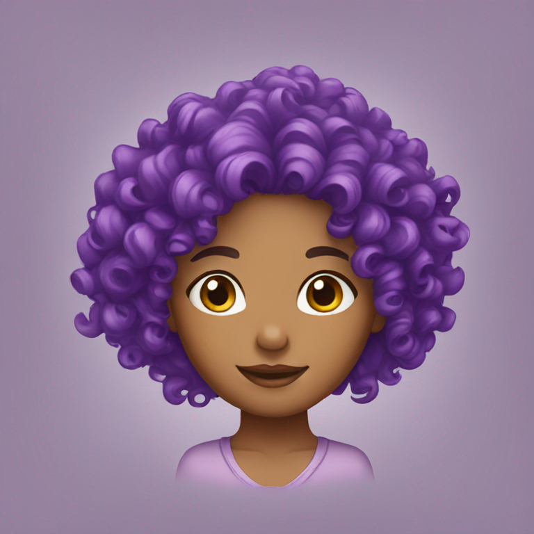 a girl in purple curly hair-emoji