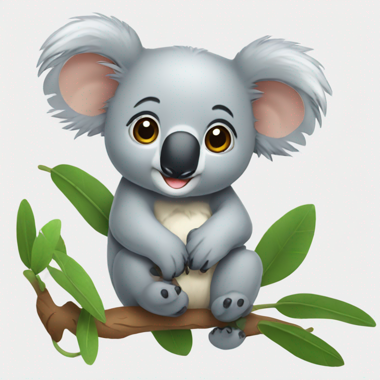 A koala with a cute hook-emoji