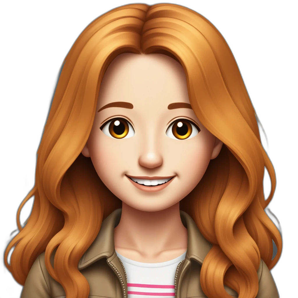 Beautiful girl with golden ginger hair-emoji