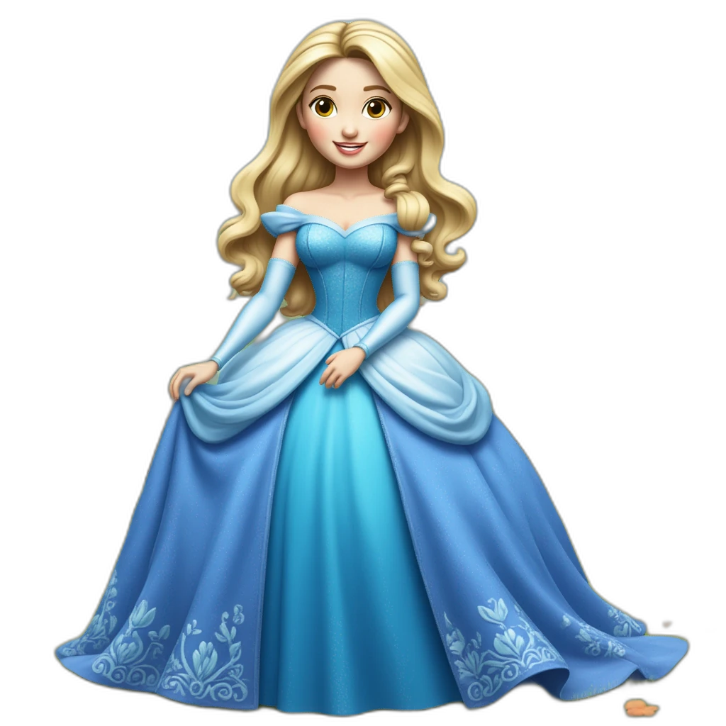 princesse en robe bleu-emoji