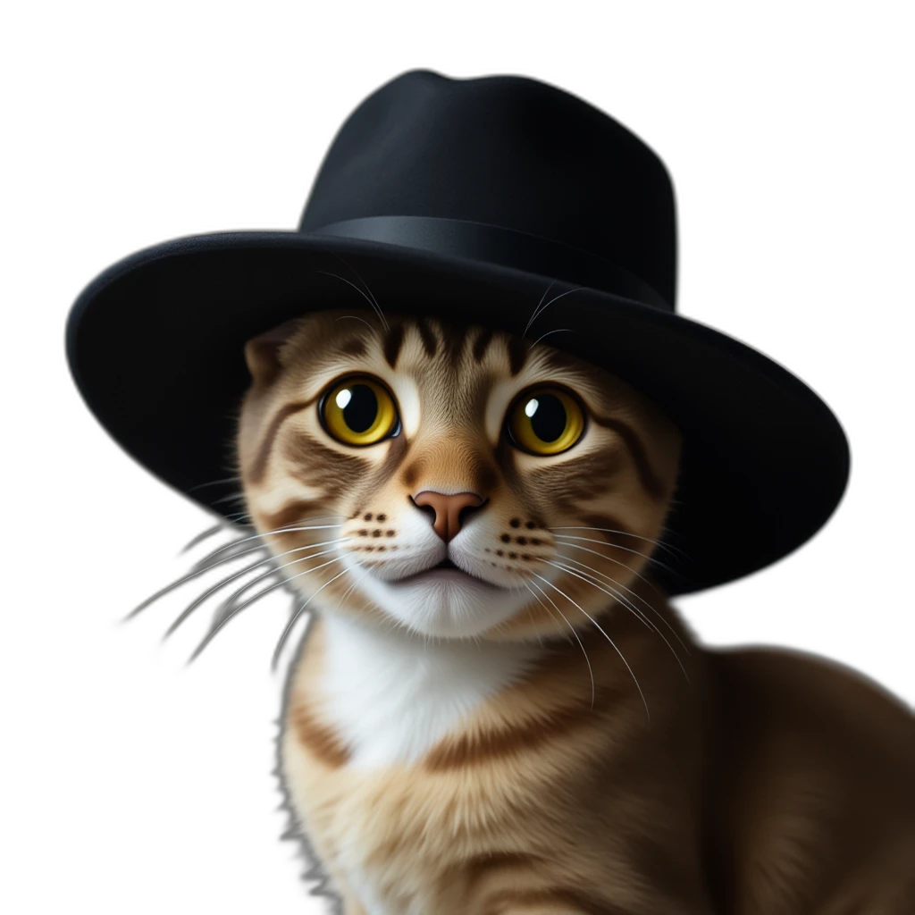 Cat , black hat-emoji