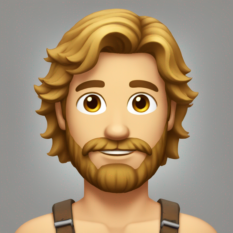 sexy redneck dude with a beard and nice hair and no shirt-emoji