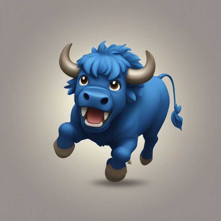 angry blue buffalo charging-emoji