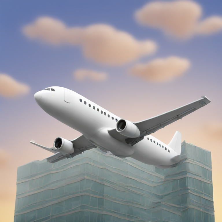 one plane two building-emoji