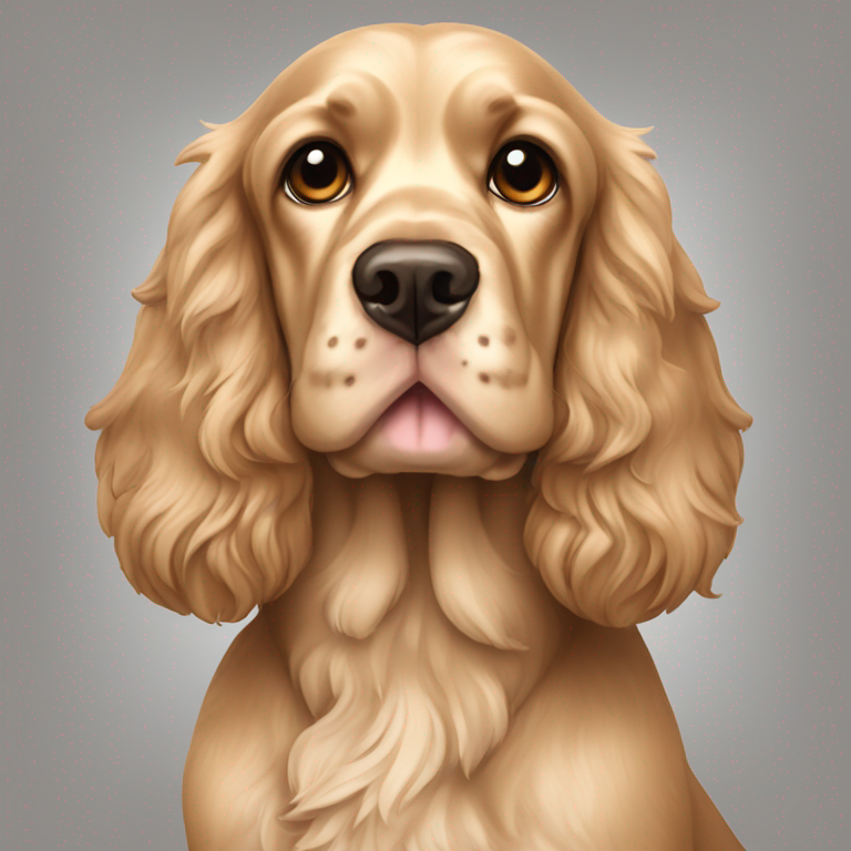 cocker spaniel beige seduto male-emoji