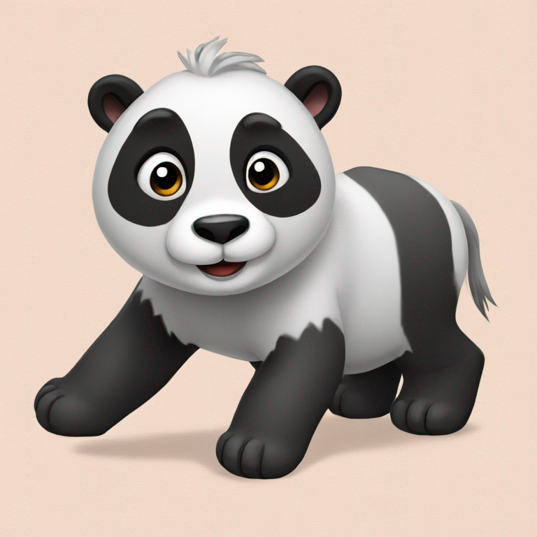 panda mixed with donkey-emoji