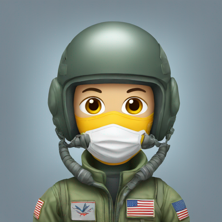 Fighter jet pilot with mask covering face-emoji