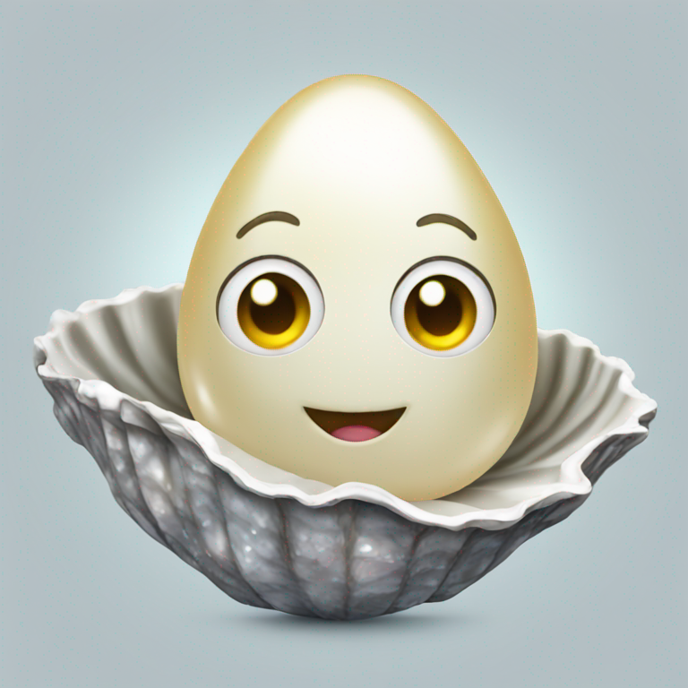 a pearl in an oyster-emoji