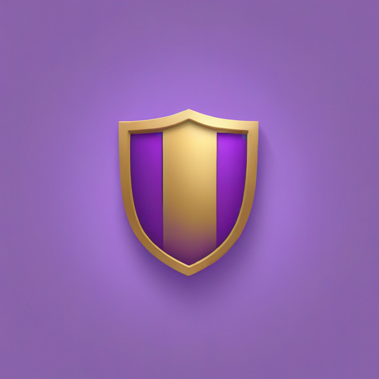 Create a purple shield within a circular brushstroke-emoji