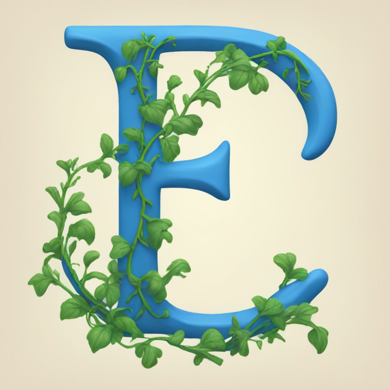 Letter F blue with vines growing around it-emoji