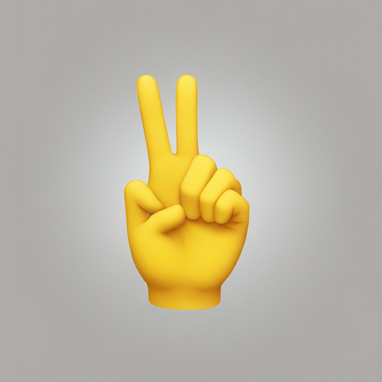 A hand with three fingers raised, yellow, apple emoji style*-emoji